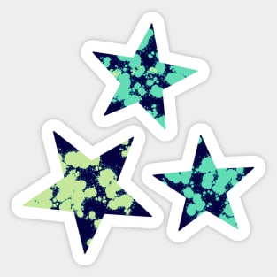 Green paint splat stars Sticker